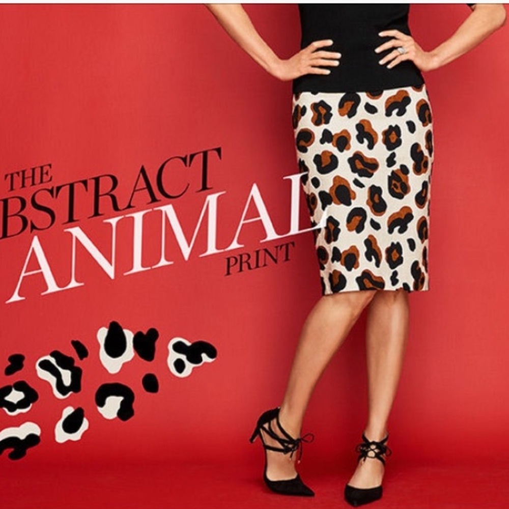 NWT Talbots Abstract Animal Print Skirt
